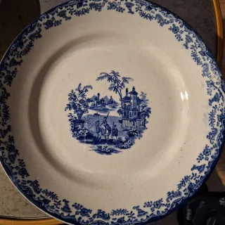 4 Platos Porcelana Azul La Cartuja