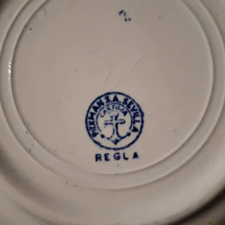 4 Platos Porcelana Azul La Cartuja