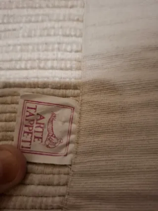 Tappeto scendiletto in cotone beige