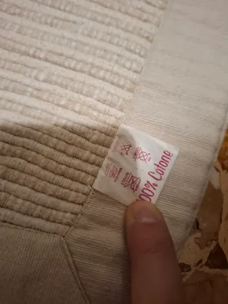 Tappeto scendiletto in cotone beige