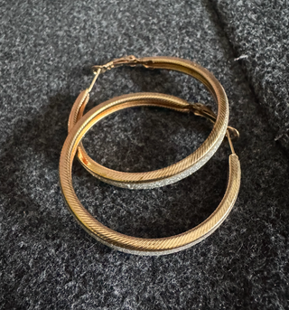 Pendientes Aro Doble Dorado y Plateado