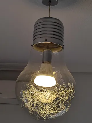 Lámpara de salón cristal y metal