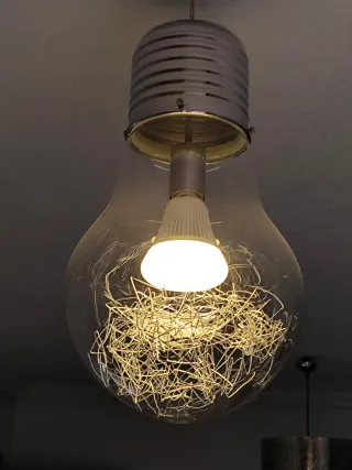 Lámpara de salón cristal y metal