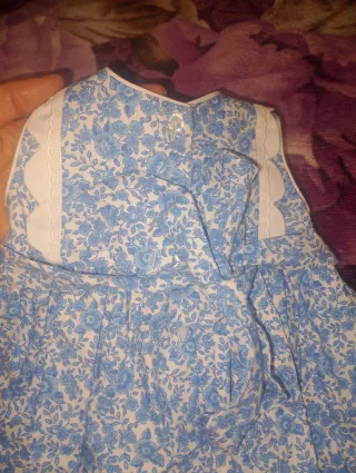 Vestido niña 3 meses floral azul