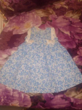 Vestido niña 3 meses floral azul