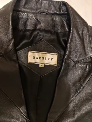 Abrigo de cuero negro mujer