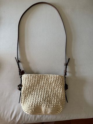Bolso Zara Beige/Blanco Crochet