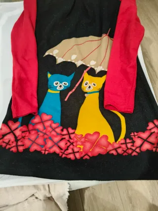 Vestido Natura Gatos Paraguas Talla L