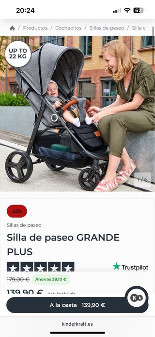 Carrito de bebé marrón Kinderkraft