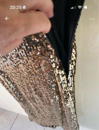 Gonna paillettes oro spacco laterale