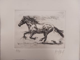 Grabado aguafuerte "galope"