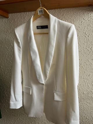 Chaqueta Zara Talla S Blanca