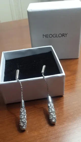 Pendientes largos NEOGLORY plateados