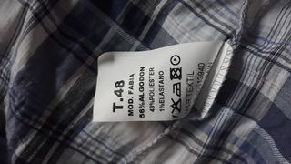 Blusa cuadros azul y blanco