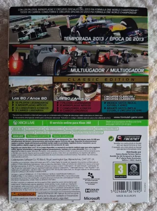 🇪🇸 F1 2013 Classic Edition Xbox 360