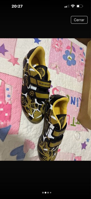 Botas de fútbol SUKISHQ negras y amarillas niño