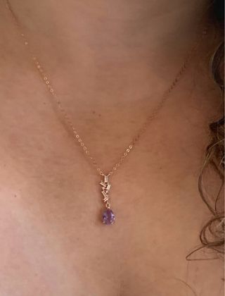 Collar plata con alejandrita laboratorio