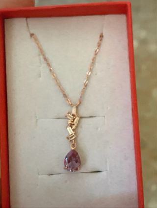 Collar plata con alejandrita laboratorio