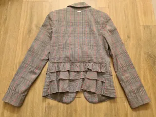 Americana Liu Jo cuadros gris y rosa