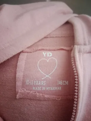 Chaqueta sudadera niña rosa 10/11 años