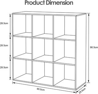 Estantería 9 cubos 90x90 cm