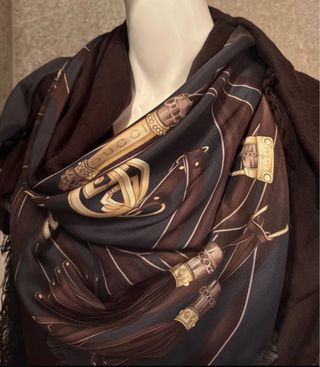 Sciarpa foulard vintage Gucci lana e seta