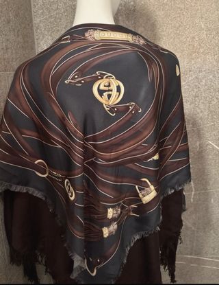 Sciarpa foulard vintage Gucci lana e seta