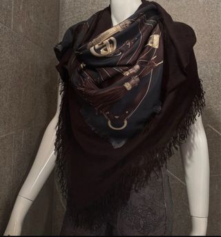 Sciarpa foulard vintage Gucci lana e seta