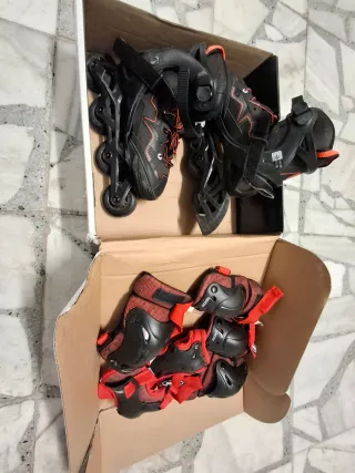 Patines en línea y protecciones