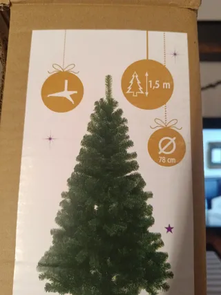 Árbol de Navidad artificial verde 150 cm.