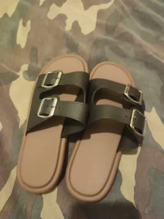 Sandalias Mujer Negro y Marrón