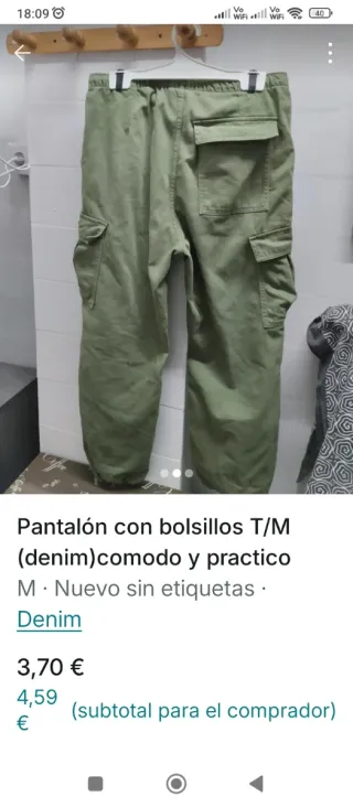 Pantalones Mango cuadros Talla L