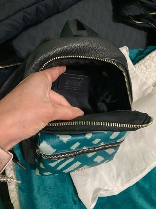 Mochila Mini Coach Negra y Turquesa