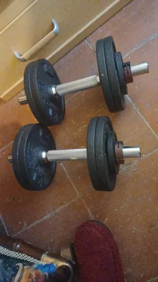 Kit Mancuernas Musculación Disco Hierro