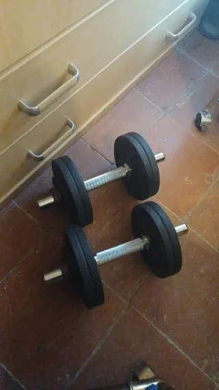 Kit Mancuernas Musculación Disco Hierro