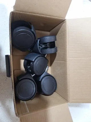 Pack 10 Ruedas Silla Oficina Negras 11mm