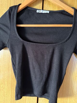 Camiseta Zara Negra Talla XS