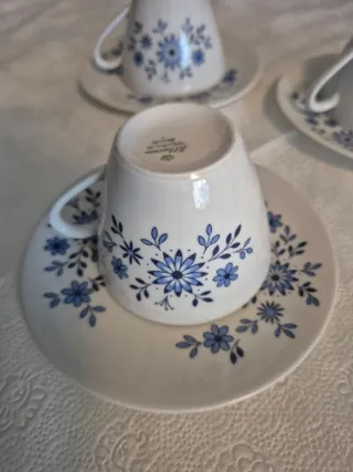 Servizio da tè in porcellana blu e bianca