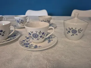 Servizio da tè in porcellana blu e bianca