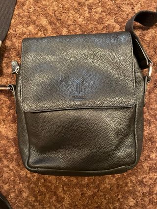 Borsa a spalla in pelle nera da uomo Yanko nuova