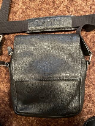 Borsa a spalla in pelle nera da uomo Yanko nuova