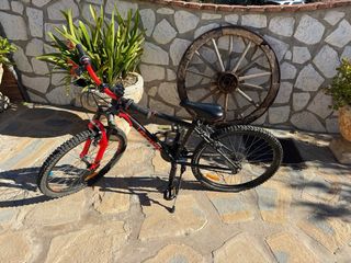 Bicicleta infantil roja y negra