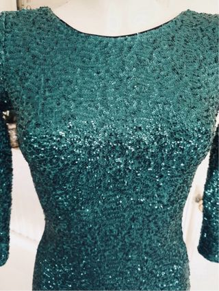 Vestido lentejuelas Divided verde