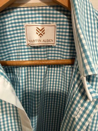 Camisa cuadros verde y blanco caballero