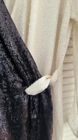 Vestido de fiesta lentejuelas negro y blanco