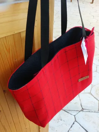 Bolso artesanal lana fría gran capacidad