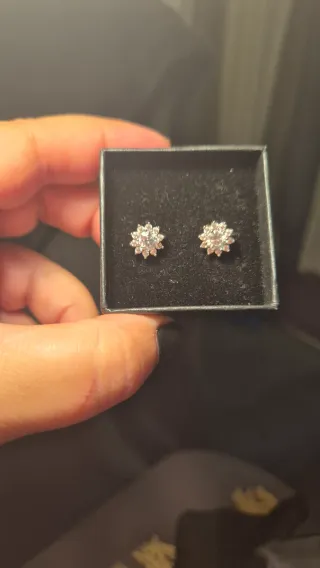 Pendientes Moissanita Plata