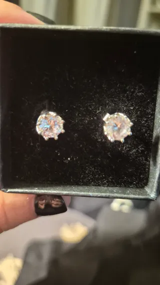 Pendientes Moissanita Plata