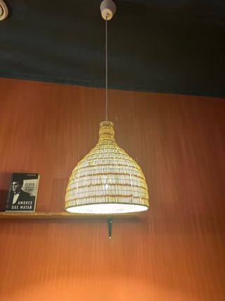 Lámpara de mimbre estilo natural/boho (2 unidades)