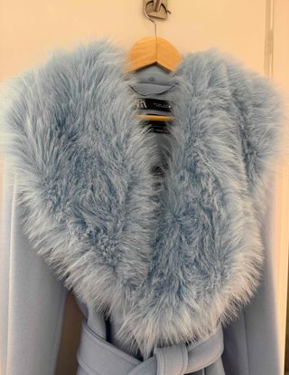 Abrigo Lana Manteco Zara Woman T L Azul - T L